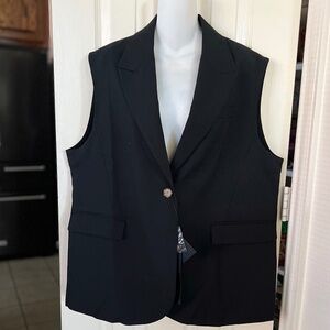 MINASELF Black Sleevless Vest Blazer